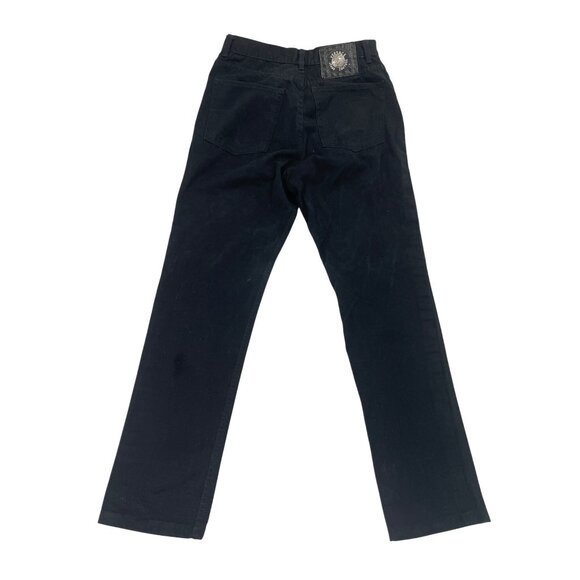 Versace Jeans Couture Black Denim Straight-Leg Jeans Mens Button Fly Size 30 - Picture 2 of 9